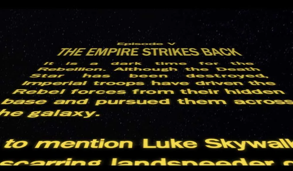 The opening crawl of Star Wars
