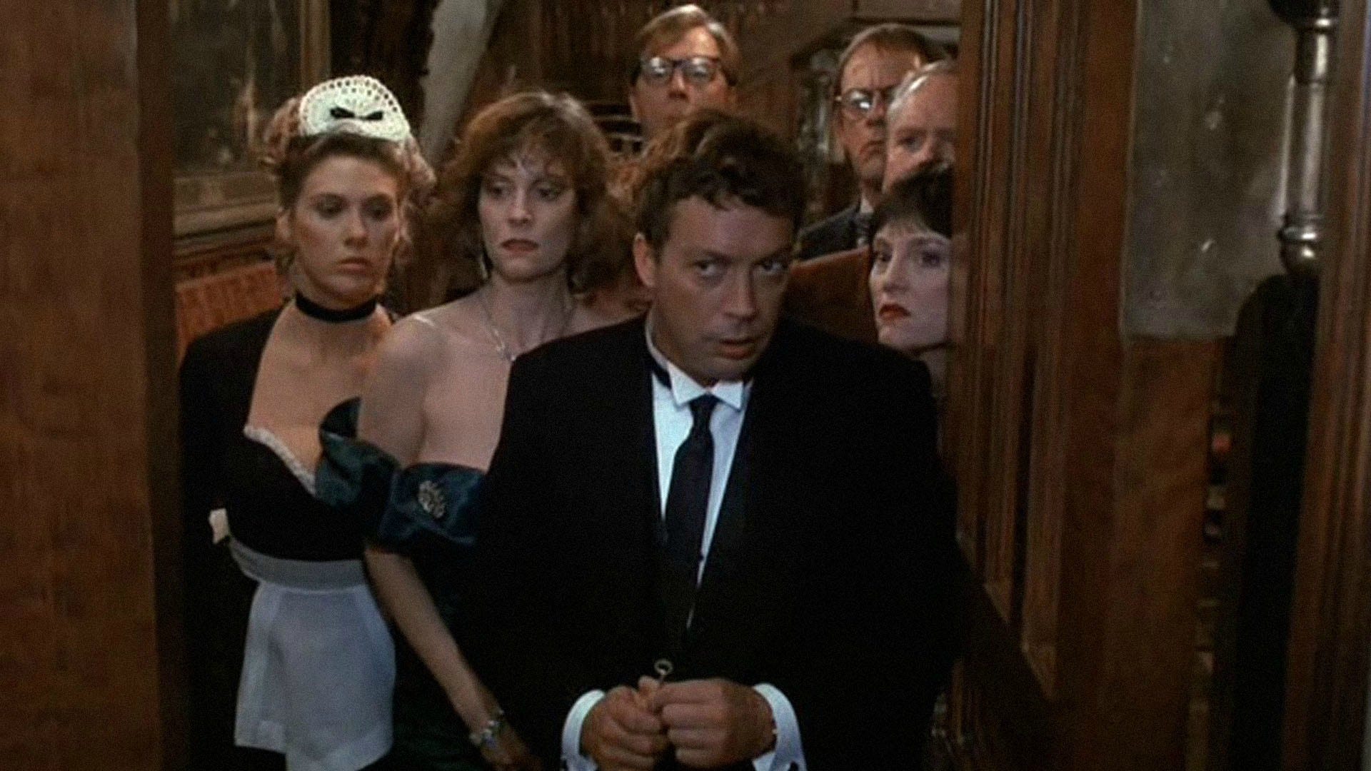Characters trapped in the house in Clue